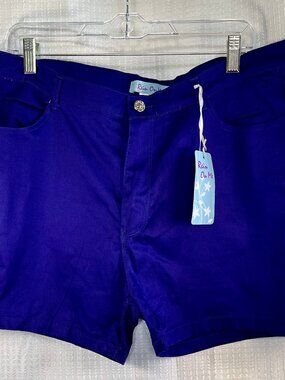 Rein On Me High-Waisted Shorts in Vibrant Royal Purple / Cobalt Blue 16 NWT